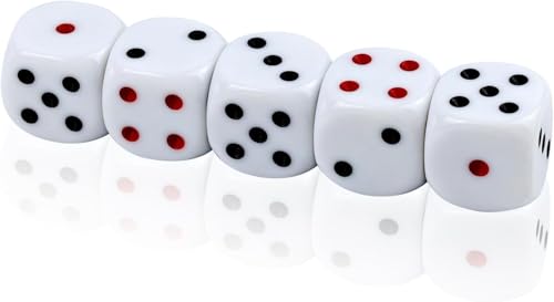 QUTHZZHY 5 Stück Große Würfel Set, 30mm Weiße Augenwürfel,6-Seitiges Acryl Würfel Set mit abgerundeten Ecken, Spielwürfel für Brettspiele,D6 Standard Würfel für Poker,Spiel Party Teaching QUTHZZHY 5 Stück Große Würfel Set, 30mm Weiße Augenwürfel,6-Seitiges Acryl Würfel Set mit abgerundeten Ecken, Spielwürfel für Brettspiele,D6 Standard Würfel für Poker,Spiel Party Teaching von QUTHZZHY