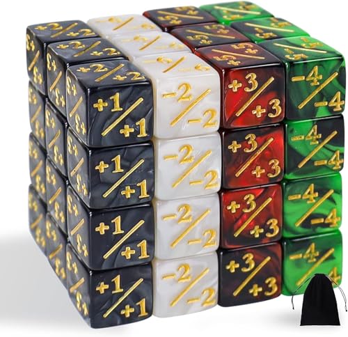 QUTHZZHY MTG Würfel Zähler, Magic Würfel 48 Stück, Zähler Magic The Gathering, Würfel D6 Würfelzähler Token Magic Würfel mit MTG, CCG, Kartenspiel Zubehör, mit Aufbewahrungsbeuteln von QUTHZZHY