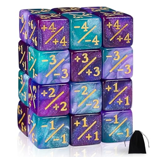 QUTHZZHY MTG Würfel Zähler, Magic Würfel 24 Stück, Zähler Magic The Gathering, Würfel D6 Würfelzähler Token Magic Würfel mit MTG, CCG, Kartenspiel Zubehör, mit Aufbewahrungsbeuteln von QUTHZZHY
