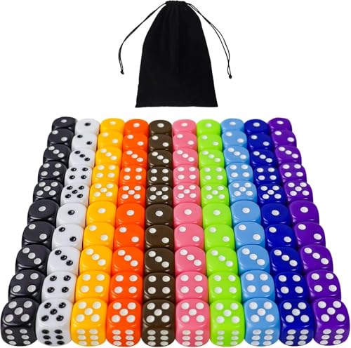 QUTHZZHY Würfel 100 Stücke, Bunte Würfel Set, 16mm Farbwürfel 6 Seitige, Würfel mit Einstecktaschen, Spielwürfel für Tischkartenspiele, Acrylwürfel 10 Farben, für Matheunterricht Mathe QUTHZZHY Würfel 100 Stücke, Bunte Würfel Set, 16mm Farbwürfel 6 Seitige, Würfel mit Einstecktaschen, Spielwürfel für Tischkartenspiele, Acrylwürfel 10 Farben, für Matheunterricht Mathe von QUTHZZHY