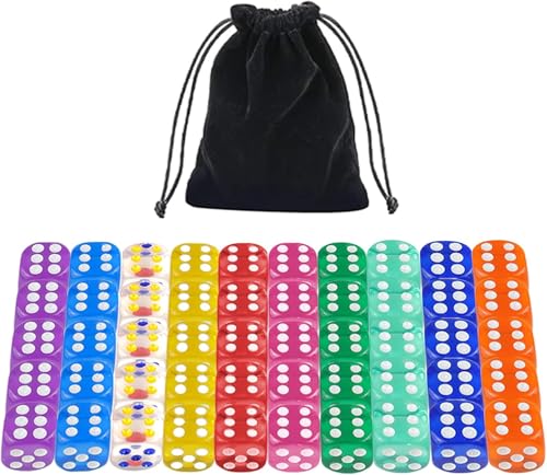 QUTHZZHY Würfel 50 Stücke, Bunte Würfel Set, 16mm Farbwürfel 6 Seitige, Würfel mit Einstecktaschen, Spielwürfel für Tischkartenspiele, Acrylwürfel 10 Farben, für Matheunterricht Mathe QUTHZZHY Würfel 50 Stücke, Bunte Würfel Set, 16mm Farbwürfel 6 Seitige, Würfel mit Einstecktaschen, Spielwürfel für Tischkartenspiele, Acrylwürfel 10 Farben, für Matheunterricht Mathe von QUTHZZHY