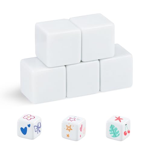 QUTHZZHY Würfel Blanko 5pcs, Weiß Würfel 30mm, Blanko Acrylwürfel 6-Seitiger, DIY-Aufkleber Würfel Blanko für das Malen, Würfel mit Einstecktaschen für Brettspiele, Lernen, Basteln, DIY, Partyspaß QUTHZZHY Würfel Blanko 5pcs, Weiß Würfel 30mm, Blanko Acrylwürfel 6-Seitiger, DIY-Aufkleber Würfel Blanko für das Malen, Würfel mit Einstecktaschen für Brettspiele, Lernen, Basteln, DIY, Partyspaß von QUTHZZHY