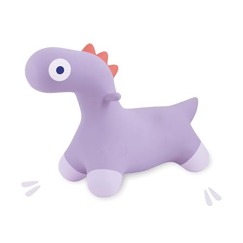 Quut Hoppi Dino Springen – Aufblasbares Gartenspielzeug für Kinder – Robustes Spielzeug für Draußen und Drinnen ab 18 Monaten (Lavendel) – Inklusive Pumpe von Quut