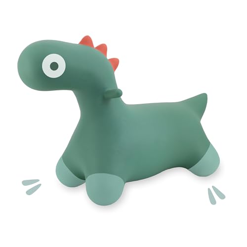 QUUT Hoppi Dino Springen – Aufblasbares Gartenspielzeug für Kinder – Robustes Spielzeug für Draußen und Drinnen ab 18 Monaten (Grün Garten) – Inklusive Pumpe von QUUT