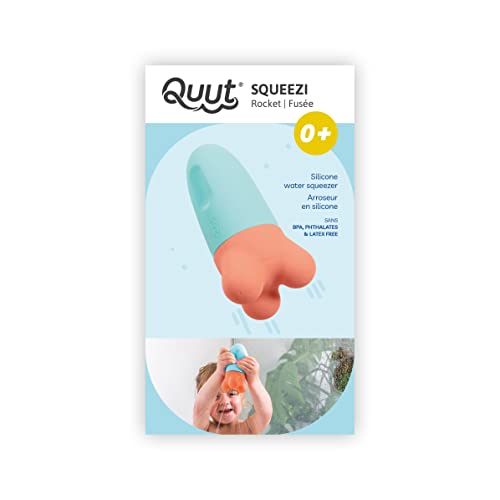 QUUT Submarine Squeezi: Innovatives Babyspielzeug & Badesprinkler ab 0 Monate - Geschenk zur Geburt, Fördert Motorik & Fantasie - Badespielzeug Baby ab 10 Monate bis 3 Jahre (Rocket) von QUUT