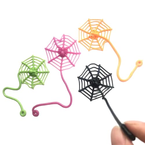 QUXVUIS 36PCS Web Spielzeug Halloween Party Rabatte Artikel Dekorationen TPR Kinder Tasche Füllstoffe Bunte Steckbare Dekor für und von QUXVUIS