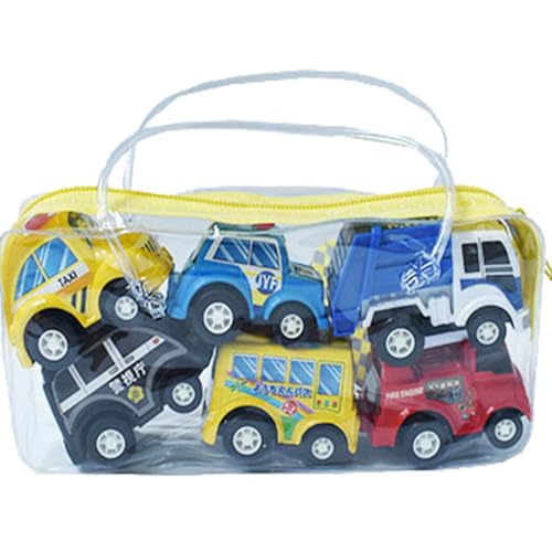 QUXVUIS 6 Stücke Zurückziehen Auto Lernen Kinder Spielzeug Party Geburtstag Urlaub Tragbare Indoor Outdoor Fahrzeug Farbe Zufällig von QUXVUIS