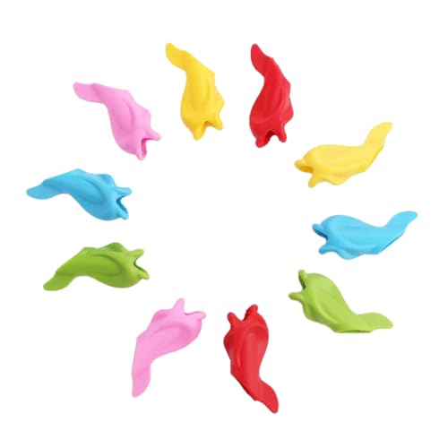 QUXVUIS Packung mit 10 Silikon Bleistift Haltegriffen, Haltungsversteller, Kinder, Schule, Stift, Griffe, Schreibwaren, Farbe zufällig von QUXVUIS