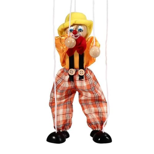 QUXVUIS Pull Line Puppe, Kinder Handmarionettenspielzeug, Eltern Kind Kinderübung, Clown Handwerksspielzeug für die Schulparty, Gelb von QUXVUIS