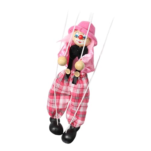 QUXVUIS Pull Line Puppe, Kinder Handmarionettenspielzeug, Eltern Kind Kinderübung, Clown Handwerksspielzeug für die Schulparty, Rosa QUXVUIS Pull Line Puppe, Kinder Handmarionettenspielzeug, Eltern Kind Kinderübung, Clown Handwerksspielzeug für die Schulparty, Rosa von QUXVUIS
