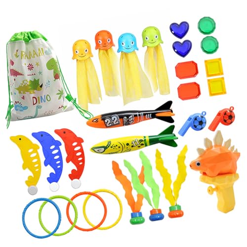 QUXVUIS Unterwasser Tauchspielset – Abwechslung für Familienspiele und Edutainment, ABS Schwimmspielzeug Set, Pool sicher, Glatte Linie, fünf"und"achtzig, 85 von QUXVUIS