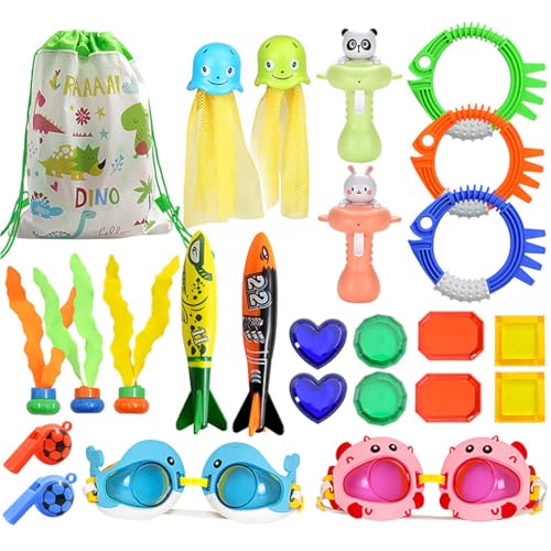 QUXVUIS Unterwasser Tauchspielset – Abwechslung für Familienspiele und Edutainment, ABS Schwimmspielzeug Set, Pool sicher, Glatte Linie , sechs"und"achtzig , 86 von QUXVUIS
