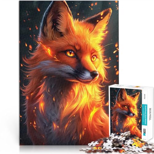 1000 Teenager-Teile-Puzzle Gehirnintelligenz-Herausforderung süchtig machendes Spielzeug Feuerfuchs für Heimdekoration52x38cm von QVKZLYFXN