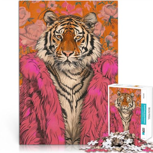 1000 Teenager-Teile-Puzzle Lernspiel-Herausforderungsspielzeug Tiger im rosa Fell mit Blumenmuster Die Liebe zwischen Paaren stärken52x38cm 1000 Teenager-Teile-Puzzle Lernspiel-Herausforderungsspielzeug Tiger im rosa Fell mit Blumenmuster Die Liebe zwischen Paaren stärken52x38cm von QVKZLYFXN
