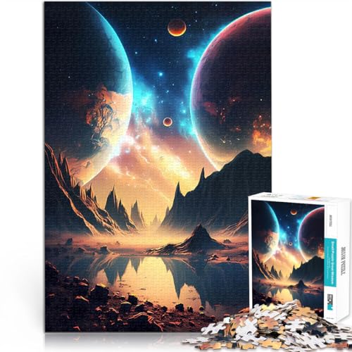 1000 Teenager-Teile-Puzzle Spielzeug Lernspiele Stressabbau Doppelplanetenlandschaft Geburtstagsgeschenk, Geschenke, Wandkunst50x70cm von QVKZLYFXN