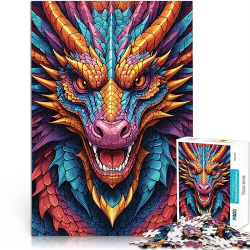 1000 Teenager-Teile-Puzzle für Lernspiel-Herausforderungsspielzeug Bunte Drachenillustrationen Tolle Geschenke und Spielzeuge38x52cm von QVKZLYFXN