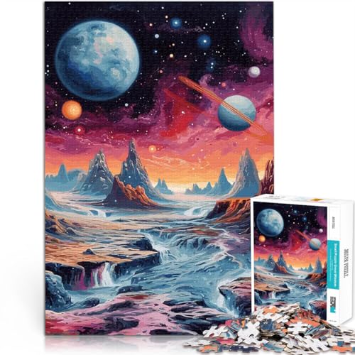 1000-Teile-Puzzle für Erwachsene Anspruchsvoll, Aber lustig und humorvoll Berge und Planeten Wunschliste mit dem Weihnachtsmann38x26cm von QVKZLYFXN
