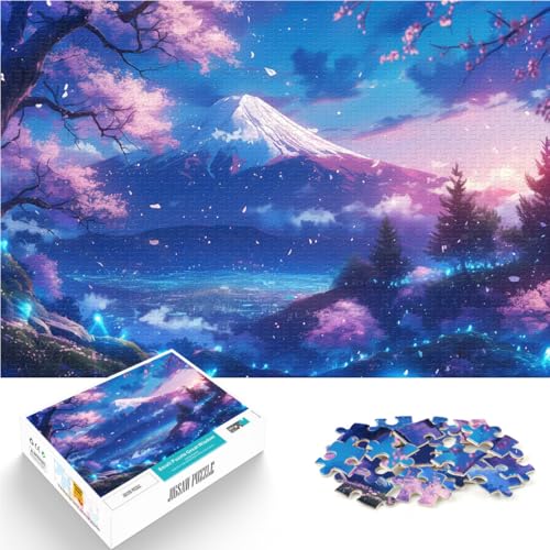 1000-Teile-Puzzle für Erwachsene Anspruchsvoll, Aber lustig und humorvoll Blick auf die Sakura-Berge Wanddekoration75x50cm von QVKZLYFXN