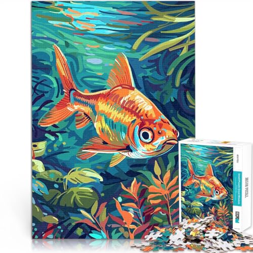 1000-Teile-Puzzle für Erwachsene Denksportaufgabe für Goldfische in Wasserpflanzen Einzigartige Geburtstags- und Geschenkideen38x26cm von QVKZLYFXN
