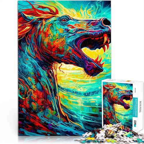 1000-Teile-Puzzle für Erwachsene Gehirnintelligenz-Herausforderung süchtig machendes Spielzeug Pferd EIN Kunstwerk52x38cm von QVKZLYFXN