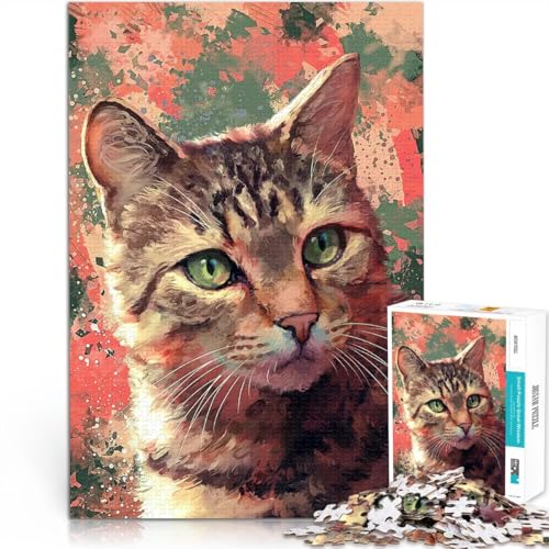 1000-Teile-Puzzle für Erwachsene Lernspiel-Herausforderungsspielzeug Gemaltes Tabby-Katzenporträt Angebot als Geschenk für die ganze Familie52x38cm 1000-Teile-Puzzle für Erwachsene Lernspiel-Herausforderungsspielzeug Gemaltes Tabby-Katzenporträt Angebot als Geschenk für die ganze Familie52x38cm von QVKZLYFXN