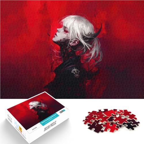 1000-Teile-Puzzle für Erwachsene Lernspiele DIY Spielzeug Weißhaariges Dämonenmädchen Geburtstagsgeschenk, Geschenke52x38cm von QVKZLYFXN