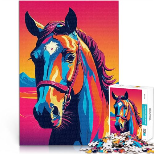 1000-Teile-Puzzle für Erwachsene Pädagogisches Familienspiel Lebendiges Pferdeporträt Die Liebe zwischen Paaren stärken52x38cm 1000-Teile-Puzzle für Erwachsene Pädagogisches Familienspiel Lebendiges Pferdeporträt Die Liebe zwischen Paaren stärken52x38cm von QVKZLYFXN