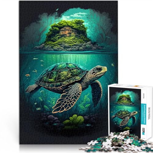 1000-Teile-Puzzle für Erwachsene Pädagogisches Spielzeug zum Stressabbau Schildkröteninsel Geeignet für die Schreibtischdekoration75x50cm von QVKZLYFXN