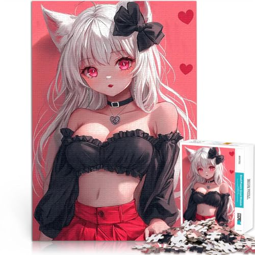 1000-Teile-Puzzle für Erwachsene Quizspiel Anime-Mädchen mit Katzenohren Neko-Mädchen Geburtstagsgeschenk, Geschenke38x26cm 1000-Teile-Puzzle für Erwachsene Quizspiel Anime-Mädchen mit Katzenohren Neko-Mädchen Geburtstagsgeschenk, Geschenke38x26cm von QVKZLYFXN