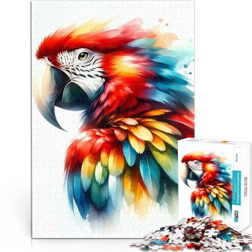 1000-Teile-Puzzle für Erwachsene Spielzeug Lernspiele Stressabbau Aquarell-Ara-Porträt Geschenke für Freunde und Familie75x50cm 1000-Teile-Puzzle für Erwachsene Spielzeug Lernspiele Stressabbau Aquarell-Ara-Porträt Geschenke für Freunde und Familie75x50cm von QVKZLYFXN