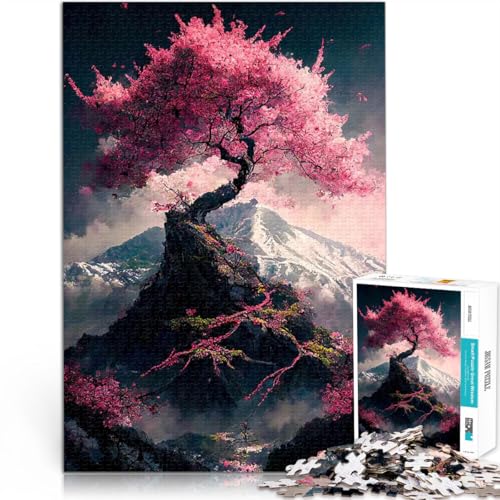 1000-Teile-Puzzle für Erwachsene Spielzeug für die ganze Familie japanische Kirschblüten Wunschliste mit dem Weihnachtsmann50x70cm von QVKZLYFXN
