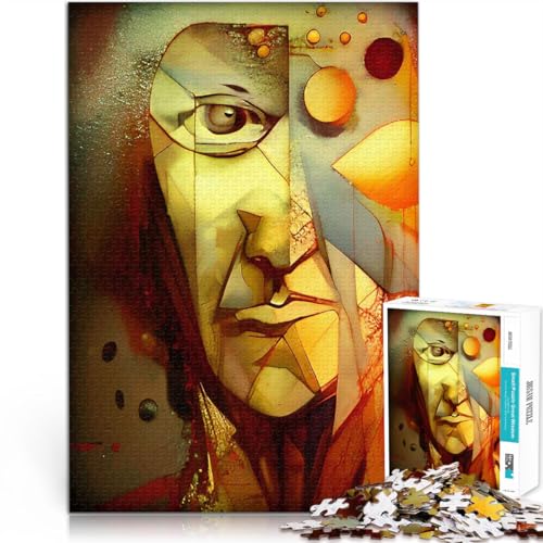 1000-Teile-Puzzle für Erwachsene Stressabbau-Spielzeug Surreales Menschenporträt denn eignet ganze Familie38x26cm von QVKZLYFXN