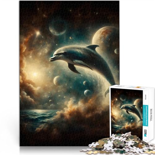 1000-Teile-Puzzle für Erwachsene Trainieren Sie Ihr Gehirn und Ihre Hände Delfin im Weltraum Lernspiel für Geburtstag, Weihnachten38x26cm 1000-Teile-Puzzle für Erwachsene Trainieren Sie Ihr Gehirn und Ihre Hände Delfin im Weltraum Lernspiel für Geburtstag, Weihnachten38x26cm von QVKZLYFXN