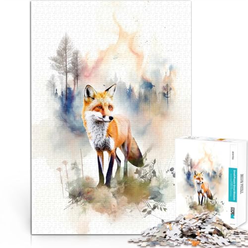 1000-Teile-Puzzle für Teenager Dekomprimierendes intellektuelles Lernspielzeug Feuerfuchs Geburtstagsgeschenk, Geschenke, Wandkunst38x26cm 1000-Teile-Puzzle für Teenager Dekomprimierendes intellektuelles Lernspielzeug Feuerfuchs Geburtstagsgeschenk, Geschenke, Wandkunst38x26cm von QVKZLYFXN