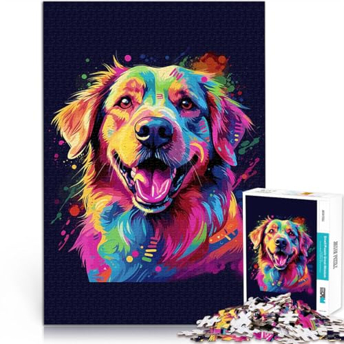 1000-Teile-Puzzle für Teenager Familienspiel zum Stressabbau, schwierige Herausforderung Hund Süß Bunt Heimdekoration Spielzeug50x70cm von QVKZLYFXN