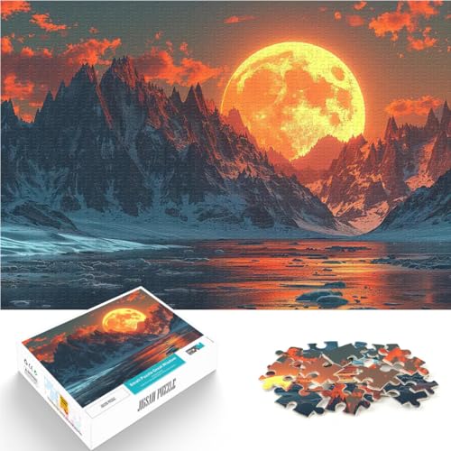 1000-Teile-Puzzle für Teenager Herausfordernd Schwierig Orangefarbener Mond über den Rocky Mountains Wichtelgeschenke75x50cm 1000-Teile-Puzzle für Teenager Herausfordernd Schwierig Orangefarbener Mond über den Rocky Mountains Wichtelgeschenke75x50cm von QVKZLYFXN