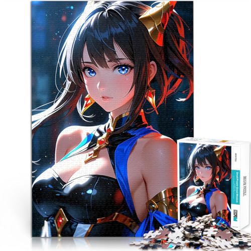 1000-Teile-Puzzle für Teenager Herausforderndes Spielspielzeug Anime-Mädchen mit blauen Augen Lernspiel für Geburtstag, Weihnachten50x70cm von QVKZLYFXN