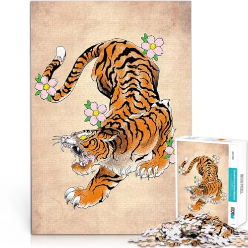 1000-Teile-Puzzle für Teenager Lernspiel-Herausforderungsspielzeug Japanisches Tigertattoo Lernspiel für Geburtstag, Weihnachten52x38cm 1000-Teile-Puzzle für Teenager Lernspiel-Herausforderungsspielzeug Japanisches Tigertattoo Lernspiel für Geburtstag, Weihnachten52x38cm von QVKZLYFXN