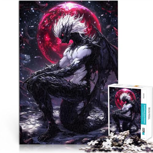 1000-Teile-Puzzle für Teenager Lernspiele DIY Spielzeug Dämonischer Blutmonddrache Lernspiel für Geburtstag, Weihnachten50x70cm von QVKZLYFXN