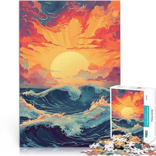 1000-Teile-Puzzle für Teenager Quizspiel Sonnenuntergang Ozean Wellen Japan mit vollständig ineinander greifenden, zufällig geformten Teilen52x38cm 1000-Teile-Puzzle für Teenager Quizspiel Sonnenuntergang Ozean Wellen Japan mit vollständig ineinander greifenden, zufällig geformten Teilen52x38cm von QVKZLYFXN