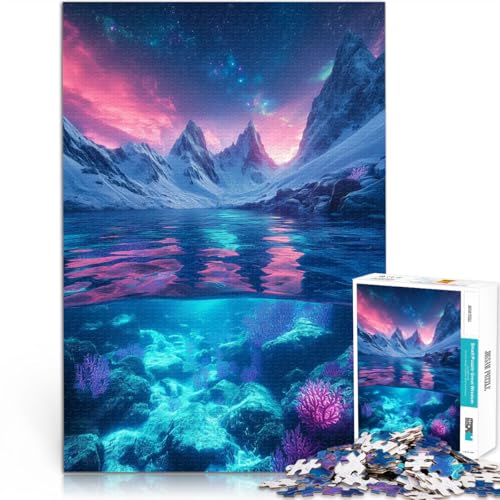 1000-Teile-Puzzle für Teenager Spiele Spielzeug Geschenk Unterwasserkorallen und schneebedeckte Berge Geburtstagsgeschenke75x50cm von QVKZLYFXN