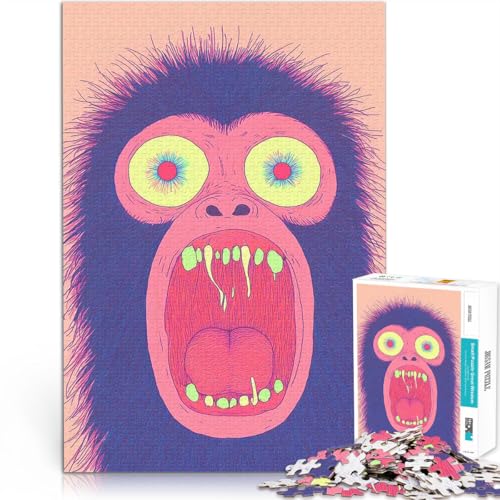 1000-Teile-Puzzle für Teenager Spielzeug-Intellektuelles Spiel Schreiende Affenillustration Verbessern Sie das Gedächtnis50x70cm von QVKZLYFXN