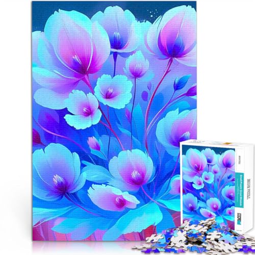 1000-Teile-Puzzle für Teenager Stressabbau-Spielzeug Neon-Blumenmalerei eignet ganze Familie75x50cm von QVKZLYFXN