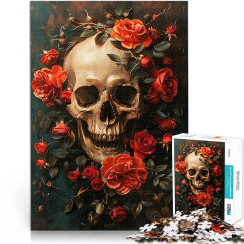 1000-teilige Puzzles für Erwachsene Anspruchsvoll, Aber lustig und humorvoll Blumenschädel mit passendem Poster und Quizblatt52x38cm 1000-teilige Puzzles für Erwachsene Anspruchsvoll, Aber lustig und humorvoll Blumenschädel mit passendem Poster und Quizblatt52x38cm von QVKZLYFXN
