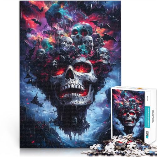 1000-teilige Puzzles für Erwachsene Dekomprimierendes intellektuelles Lernspielzeug Skelettmonarch Lernspiel für Geburtstag, Weihnachten50x70cm von QVKZLYFXN
