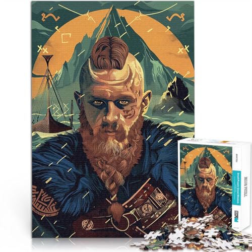 1000-teilige Puzzles für Erwachsene Dekomprimierendes intellektuelles Lernspielzeug Wikinger-Krieger Wohnkunstdekor50x70cm von QVKZLYFXN