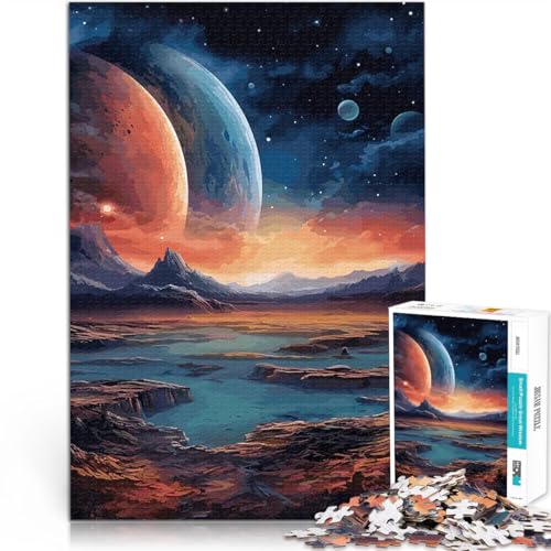 1000-teilige Puzzles für Erwachsene Familienspiel zum Stressabbau, schwierige Herausforderung Berge und Planeten Geburtstagsgeschenk75x50cm von QVKZLYFXN