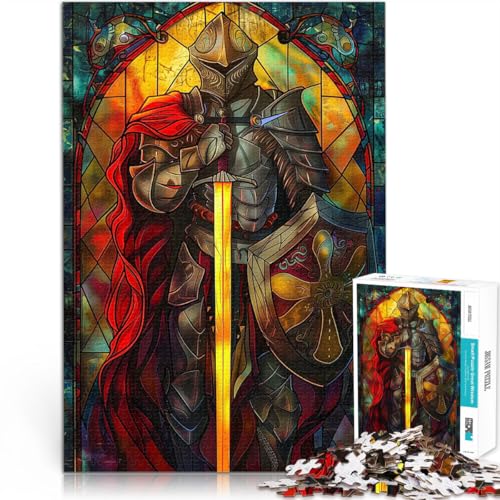 1000-teilige Puzzles für Erwachsene Handgeschwindigkeitswettbewerb Ritter Krieger Buntglas Lernspiel für Geburtstag, Weihnachten75x50cm 1000-teilige Puzzles für Erwachsene Handgeschwindigkeitswettbewerb Ritter Krieger Buntglas Lernspiel für Geburtstag, Weihnachten75x50cm von QVKZLYFXN