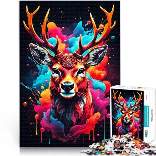 1000-teilige Puzzles für Erwachsene Intellektuelles Spiel Bunte Hirschfarbe denn eignet ganze Familie38x26cm 1000-teilige Puzzles für Erwachsene Intellektuelles Spiel Bunte Hirschfarbe denn eignet ganze Familie38x26cm von QVKZLYFXN