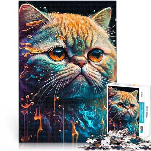 1000-teilige Puzzles für Erwachsene Lernspiele DIY Spielzeug Exotische Kurzhaarkatze mit passendem Poster und Quizblatt75x50cm 1000-teilige Puzzles für Erwachsene Lernspiele DIY Spielzeug Exotische Kurzhaarkatze mit passendem Poster und Quizblatt75x50cm von QVKZLYFXN